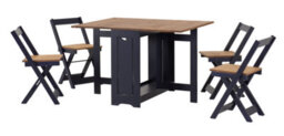 Seconique Santos Extending Butterfly Dining Set Blue And Distressed Waxed Pine - thumbnail 1
