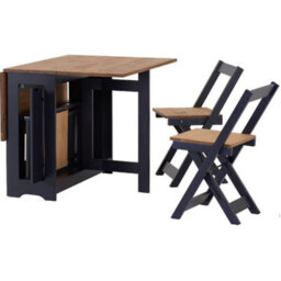 Seconique Santos Extending Butterfly Dining Set Blue And Distressed Waxed Pine - thumbnail 2