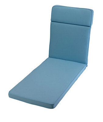 Glendale Garden & Leisure Placid Sun Lounger Outdoor Garden Furniture Cushion - L198 X W60 X H4 Cm - Blue - image 1