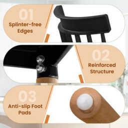 Set Of 4 Windsor Dining Chairs Kitchen Armless Side Chairs-Black - thumbnail 5