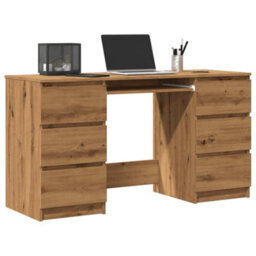 Berkfield Writing Desk Artisan Oak 140X50X77 Cm Engineered Wood