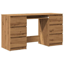 Berkfield Writing Desk Artisan Oak 140X50X77 Cm Engineered Wood - thumbnail 2