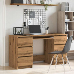 Berkfield Writing Desk Artisan Oak 140X50X77 Cm Engineered Wood - thumbnail 3