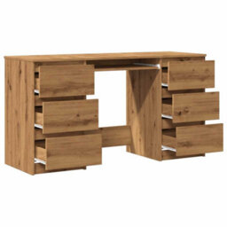 Berkfield Writing Desk Artisan Oak 140X50X77 Cm Engineered Wood - thumbnail 7