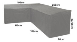 Woodside Grey L Shape Outdoor Dining Waterproof Patio Set Cover Rattan, Medium Right Side Long - thumbnail 2