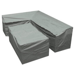 Woodside Grey L Shape Outdoor Dining Waterproof Patio Set Cover Rattan, Medium Right Side Long - thumbnail 1