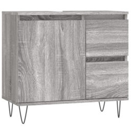 Berkfield 3 Piece Bathroom Furniture Set Grey Sonoma Engineered Wood - thumbnail 9