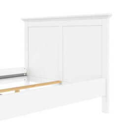 Wyld Haus Osaka Double Bed Frame 4Ft6 - Farmhouse White Wooden Panel Bed With Gloss Finish - thumbnail 8