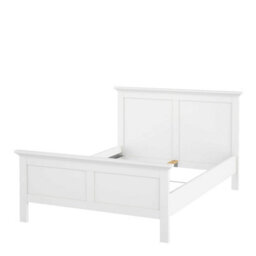 Wyld Haus Osaka Double Bed Frame 4Ft6 - Farmhouse White Wooden Panel Bed With Gloss Finish - thumbnail 5