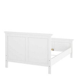 Wyld Haus Osaka Double Bed Frame 4Ft6 - Farmhouse White Wooden Panel Bed With Gloss Finish - thumbnail 7