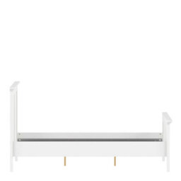 Wyld Haus Osaka Double Bed Frame 4Ft6 - Farmhouse White Wooden Panel Bed With Gloss Finish - thumbnail 6