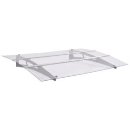 Vidaxl Door Canopy Silver And Transparent 120X90 Cm Polycarbonate