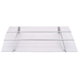 Vidaxl Door Canopy Silver And Transparent 120X90 Cm Polycarbonate - thumbnail 2