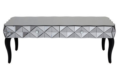 Orsina Distinctive Silver Coffee Table, Geomatric Silver Decorative Table For Hallways, Coffee Table For Patio - image 1