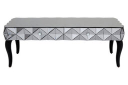 Orsina Distinctive Silver Coffee Table, Geomatric Silver Decorative Table For Hallways, Coffee Table For Patio