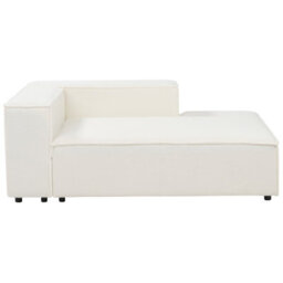 Beliani Modular Corner Sofa 3 Seater Ardal Boucle White With Ottoman Left Hand - thumbnail 7