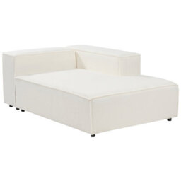 Beliani Modular Corner Sofa 3 Seater Ardal Boucle White With Ottoman Left Hand - thumbnail 8