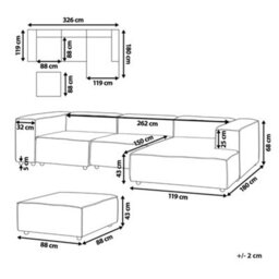 Beliani Modular Corner Sofa 3 Seater Ardal Boucle White With Ottoman Left Hand - thumbnail 3