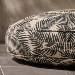 OHS Large Outdoor Cushion Round Decor Garden Filled, Mono Leaf - thumbnail 3