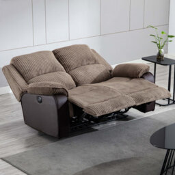 More4Homes Postana Electric High Back Jumbo Cord Fabric Recliner 2 Seater Sofa (Brown) - thumbnail 9