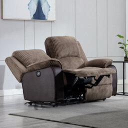 More4Homes Postana Electric High Back Jumbo Cord Fabric Recliner 2 Seater Sofa (Brown) - thumbnail 8