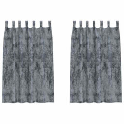 Berkfield Curtain With Curtains 2 Pcs Silver Grey 175 X 140 Cm Velvet - thumbnail 2