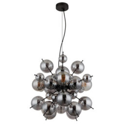 Luminosa Lighting Luminosa Udo Globe Pendant Ceiling Light Matt Black Balls Smoke Glass Shade 4X E27 - thumbnail 2