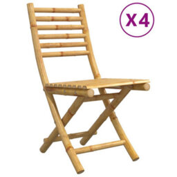 Folding Garden Chairs 4 Pcs 43X54X88 Cm Bamboo - thumbnail 2