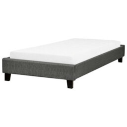Beliani Bed Without Headboard Fabric Roanne 90 X 200 Cm (Eu Single) Grey - thumbnail 1