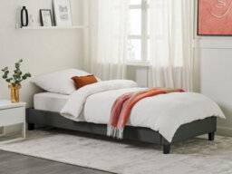 Beliani Bed Without Headboard Fabric Roanne 90 X 200 Cm (Eu Single) Grey - thumbnail 2