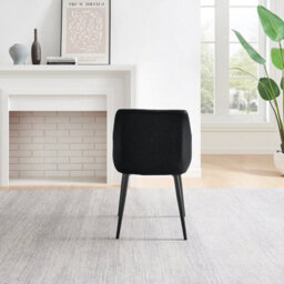 Furniturebox Set Of 2 Dining Chairs - Calla Premium Dining Chairs - Black Faux Leather Black Leg Dining Chairs - Kitchen Dining Room Chairs - thumbnail 6