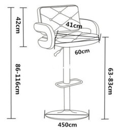 Grey Plush Extra Wide Swivel Gas Lift Bar Stool Kitchen Chair - thumbnail 2
