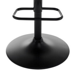 Grey Plush Extra Wide Swivel Gas Lift Bar Stool Kitchen Chair - thumbnail 4