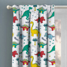 Velosso Dinosaur Pencil Pleat Curtains - Multicolour