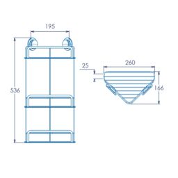 Croydex Stick 'n' Lock Black Steel 3 Compartments Corner Shower Basket (W)26Cm - thumbnail 4