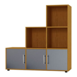 Urbn-Living 6-Cube Step Shelving Unit With Metal Handle Doors - thumbnail 3