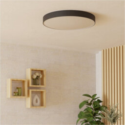 Loops Sleek Modern Black Ceiling Light For Indoor Spaces - Stylish Semi-Flush Fixture - thumbnail 6