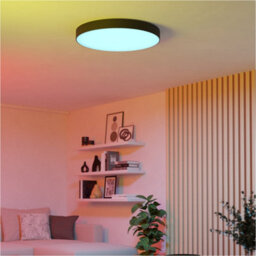 Loops Sleek Modern Black Ceiling Light For Indoor Spaces - Stylish Semi-Flush Fixture - thumbnail 7