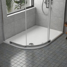 Royal Bathrooms 1000 X 800mm Left Handed Offset Quadrant Stone Shower Enclosure Tray Gloss White 30mm Slimline - thumbnail 3