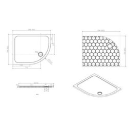 Royal Bathrooms 1000 X 800mm Left Handed Offset Quadrant Stone Shower Enclosure Tray Gloss White 30mm Slimline - thumbnail 6