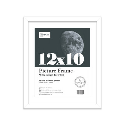 "12X10"" White Frame With Mount For 10X8"" Pictures 20mm Thin Edge Portrait And Landscape Display With Wall Hooks And Kickstand" - image 1