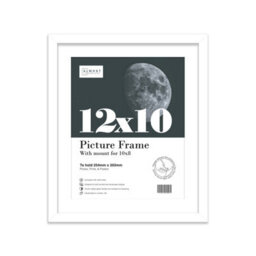 "12X10"" White Frame With Mount For 10X8"" Pictures 20mm Thin Edge Portrait And Landscape Display With Wall Hooks And Kickstand" - thumbnail 1