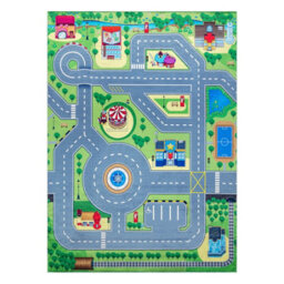 RugsX Bambino 9028 Washing Carpet City, Streets For Children Anti-Slip - Green Grey  140X200 Cm - thumbnail 2