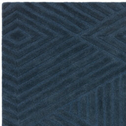 Blue Teal Geometric 10-14mm Thick Stain-Resistant Rug For Bedroom, Dining Room, Easy To Clean Wool Rug-160Cm X 230Cm - thumbnail 2