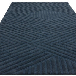 Blue Teal Geometric 10-14mm Thick Stain-Resistant Rug For Bedroom, Dining Room, Easy To Clean Wool Rug-160Cm X 230Cm - thumbnail 4