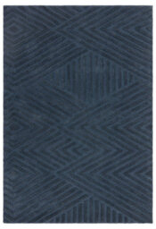 Blue Teal Geometric 10-14mm Thick Stain-Resistant Rug For Bedroom, Dining Room, Easy To Clean Wool Rug-160Cm X 230Cm - thumbnail 1