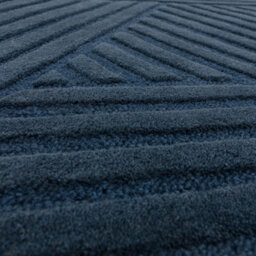 Blue Teal Geometric 10-14mm Thick Stain-Resistant Rug For Bedroom, Dining Room, Easy To Clean Wool Rug-160Cm X 230Cm - thumbnail 3