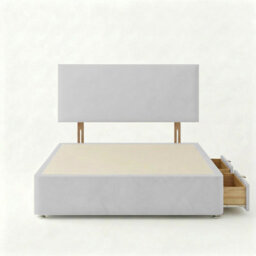 Adore Designs Victoria Plush Velvet Divan Bed, Headboard - 3Ft Single - Silver - 0 Drawers - thumbnail 2