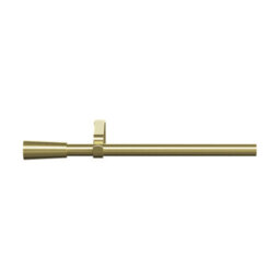 GoodHome Elasa Satin Brass Effect Extendable Cone Single Curtain Pole Set, (L)2000mm-3300mm (Dia)19mm - thumbnail 1