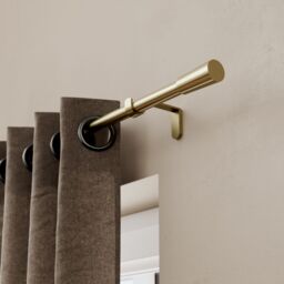 GoodHome Elasa Satin Brass Effect Extendable Cone Single Curtain Pole Set, (L)2000mm-3300mm (Dia)19mm - thumbnail 6
